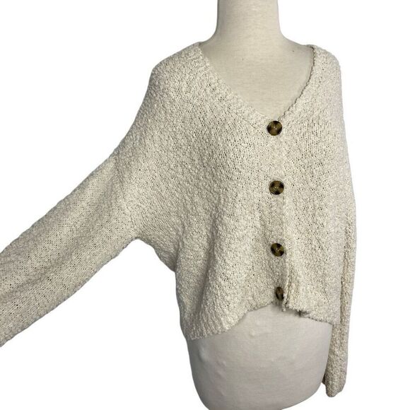 Sanctuary S Ivory Cardigan Sweater Cropped Boho Cottagecore Lagenlook Fits M L - Picture 6 of 9